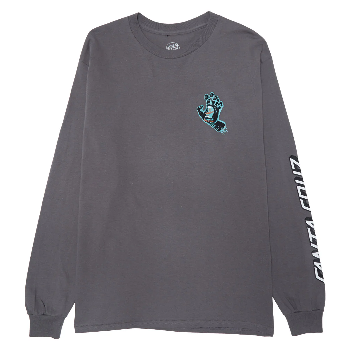 Santa Cruz Screaming Hand Long Sleeve T-Shirt - Charcoal/True Glow - Image 2