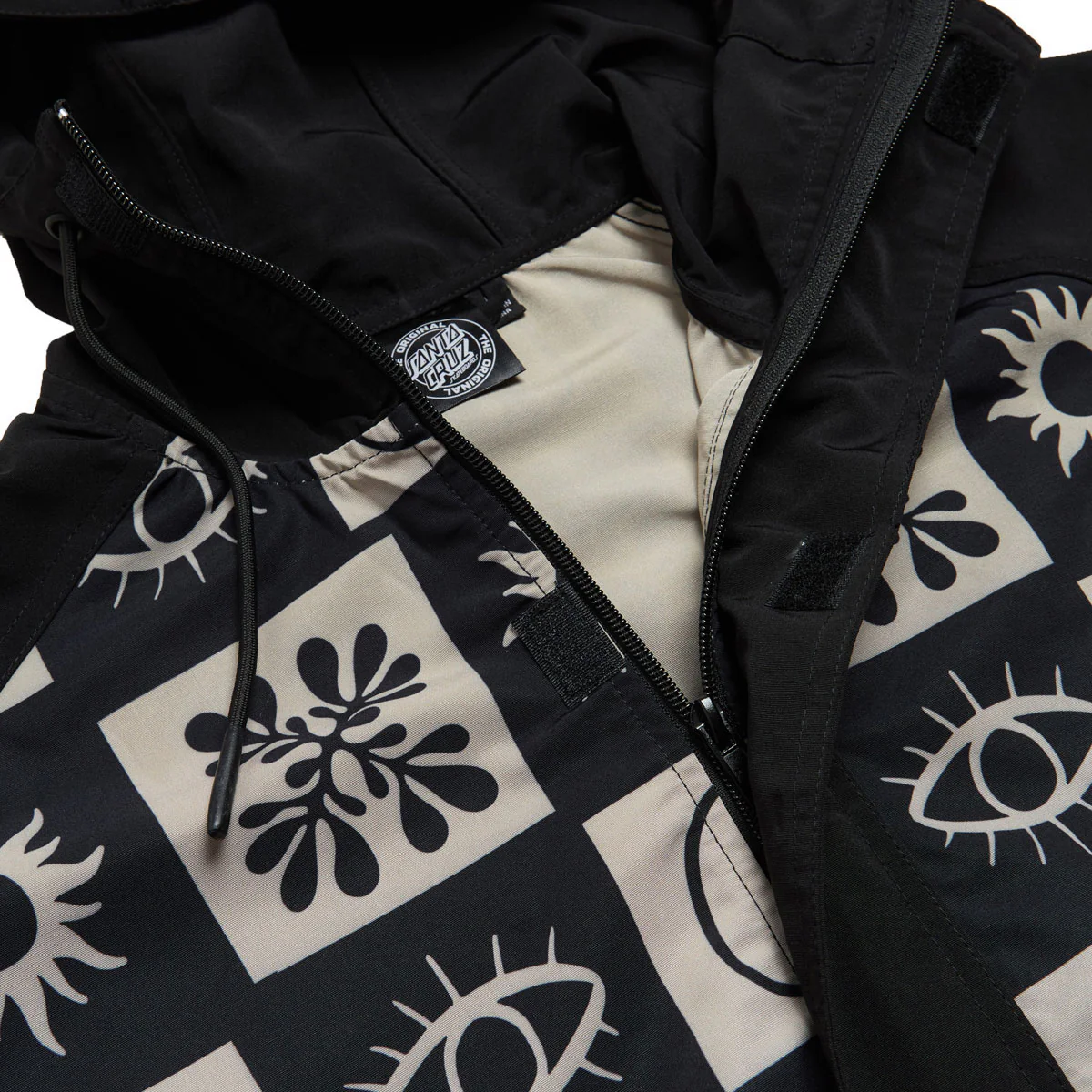 Santa Cruz Strange Check Anorak Jacket - Black/Tan - Image 3