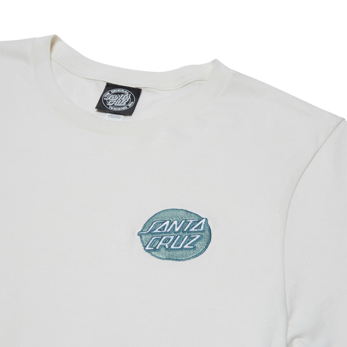 Santa Cruz Womens Cruz Embroidered Relaxed T-Shirt - Vintage White - Image 2