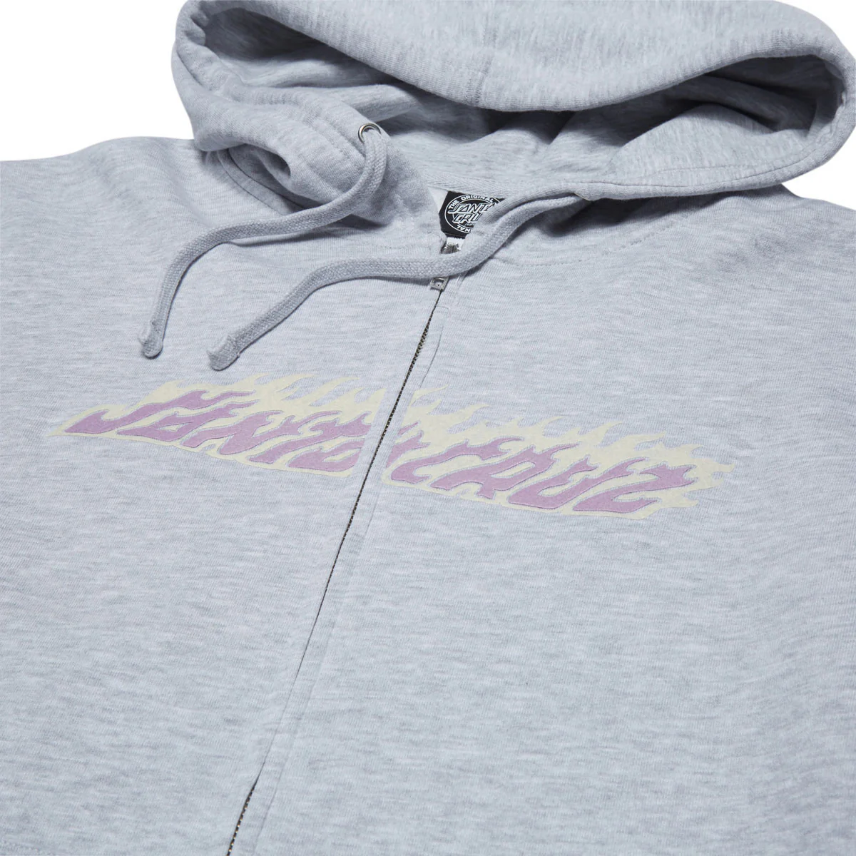 Santa Cruz Womens Flame Strip Center Zip Hoodie - Grey Heather - Image 2