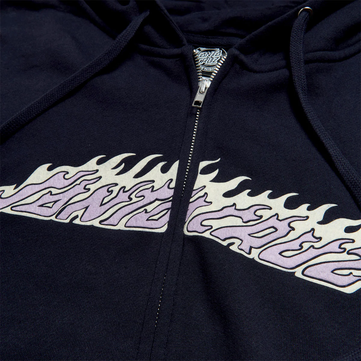 Santa Cruz Womens Flame Strip Center Zip Hoodie - Navy - Image 2