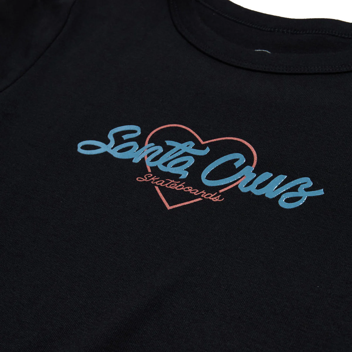 Santa Cruz Womens Love Script Center Cropped T-Shirt - Black - Image 2