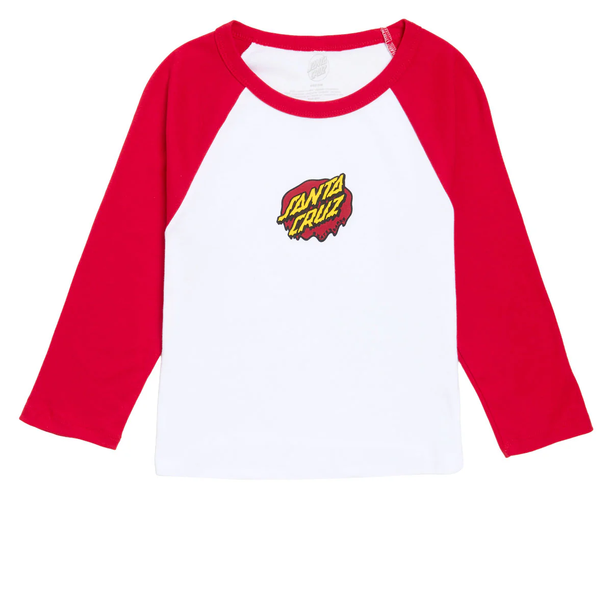Santa Cruz Womens Slime Dot 3/4 Sleeve T-Shirt - White/Red