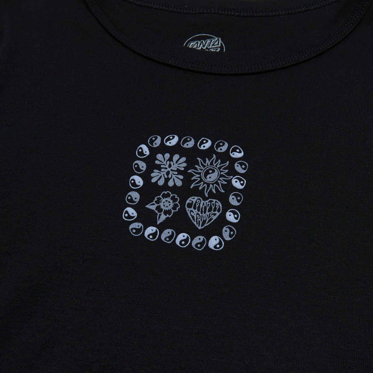 Santa Cruz Womens Strange Heart Center Cropped T-Shirt - Black - Image 2