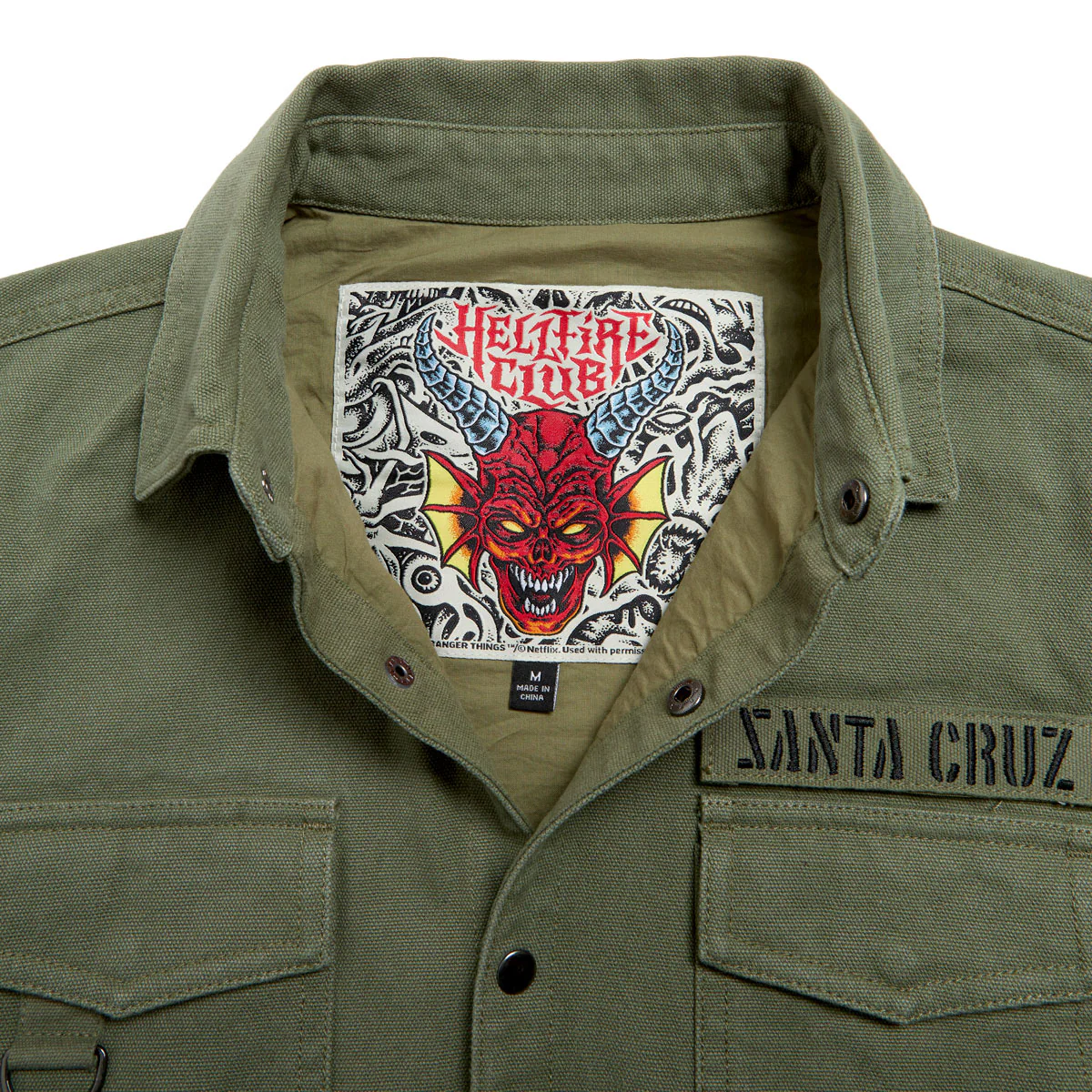 Santa Cruz x Stranger Things Crawl Utility Jacket - Army - Image 3