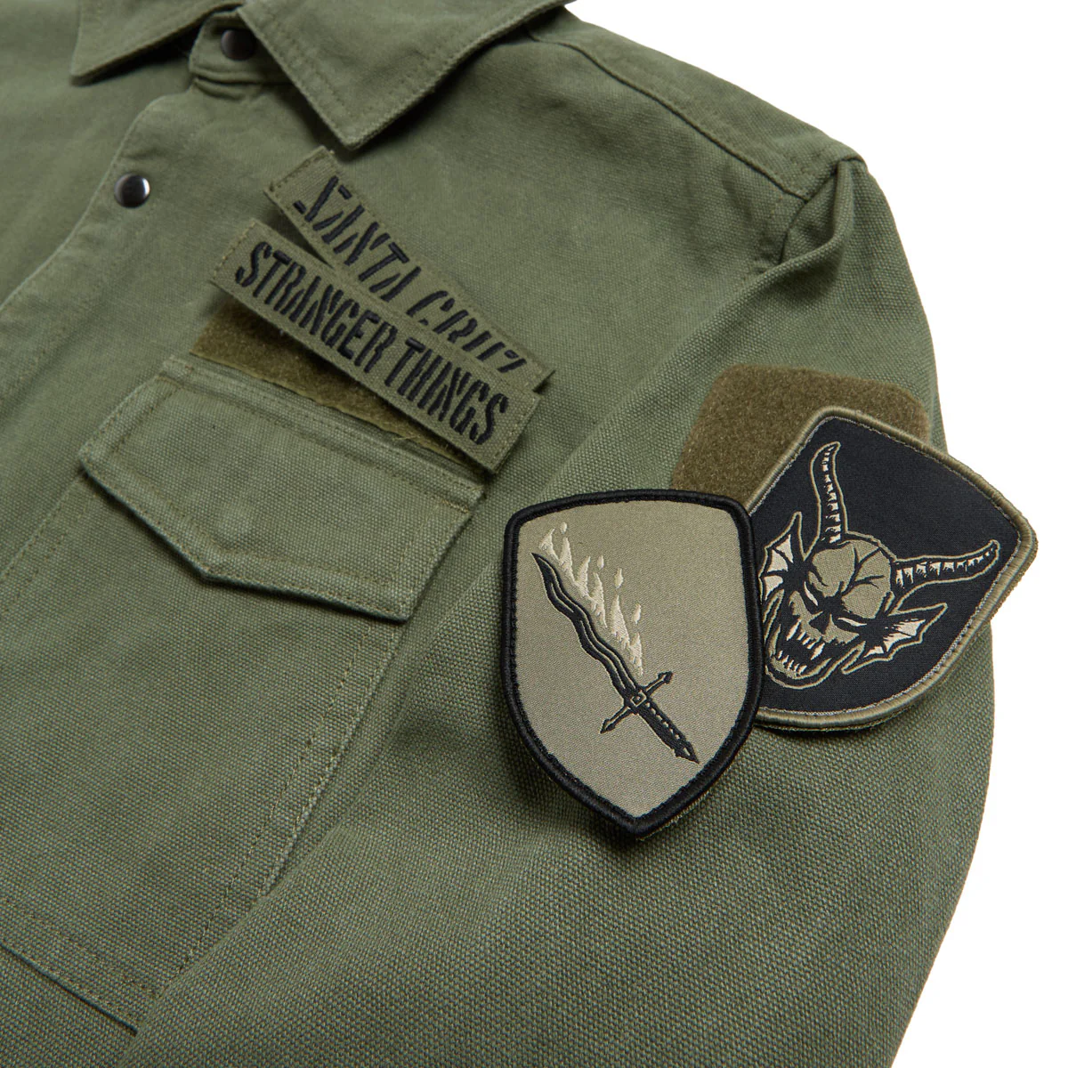 Santa Cruz x Stranger Things Crawl Utility Jacket - Army - Image 4