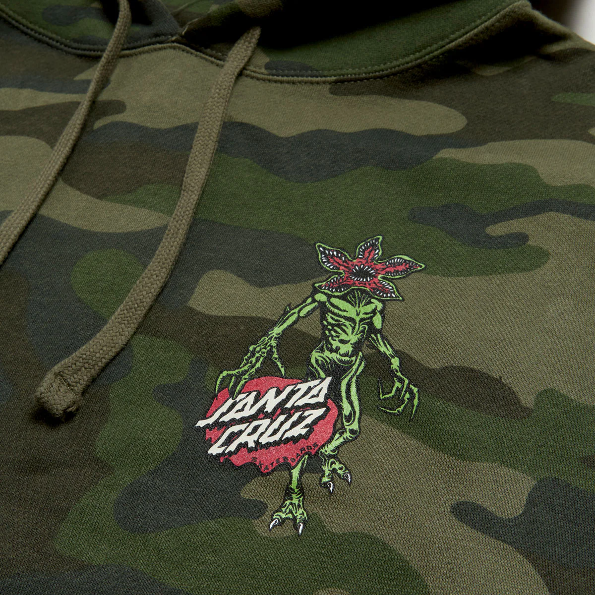Santa Cruz x Stranger Things Demogorgon Dot Hoodie - Forest Camo - Image 3