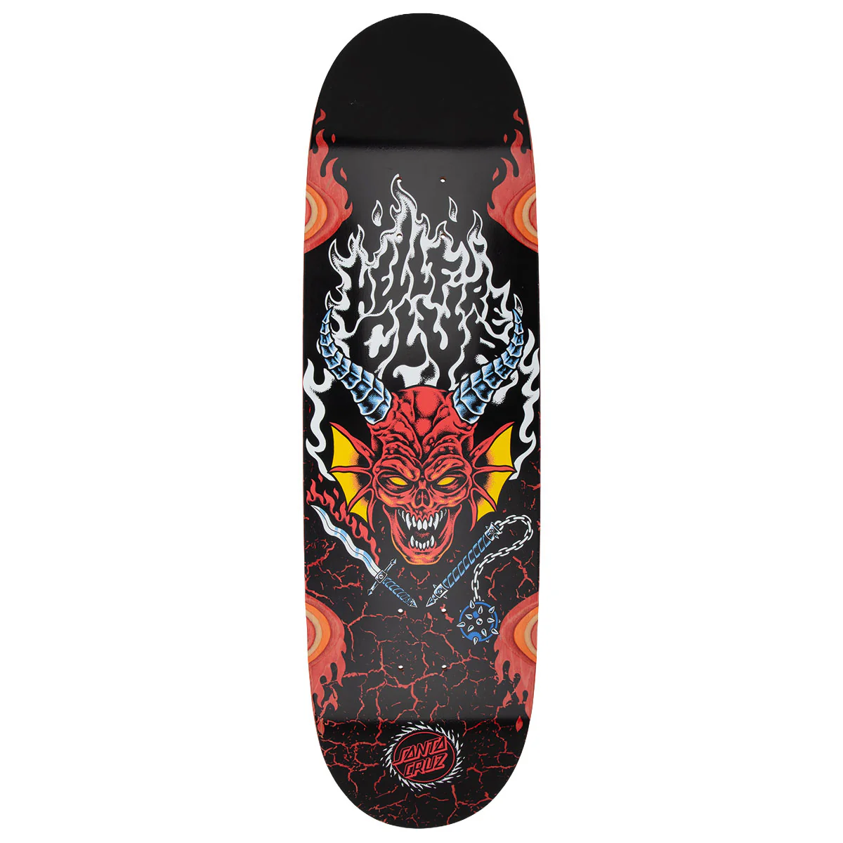 Santa Cruz x Stranger Things Hellfire Club Flames Skateboard Complete - Glow In The Dark - 9.00" - Image 3