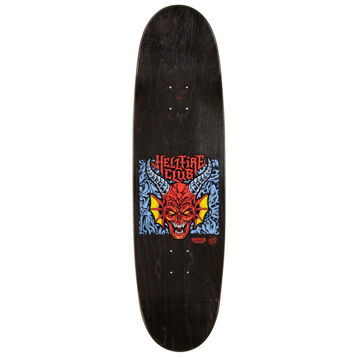 Santa Cruz x Stranger Things Hellfire Club Flames Skateboard Deck - Glow In The Dark - 9.00" - Image 2