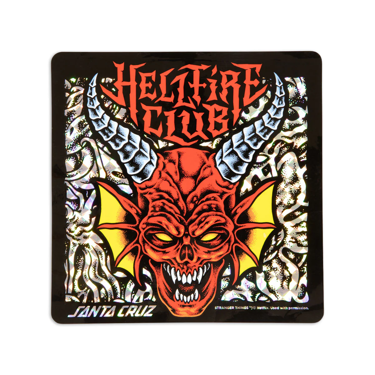 Santa Cruz x Stranger Things Hellfire Club Flames Skateboard Deck - Glow In The Dark - 9.00" - Image 5