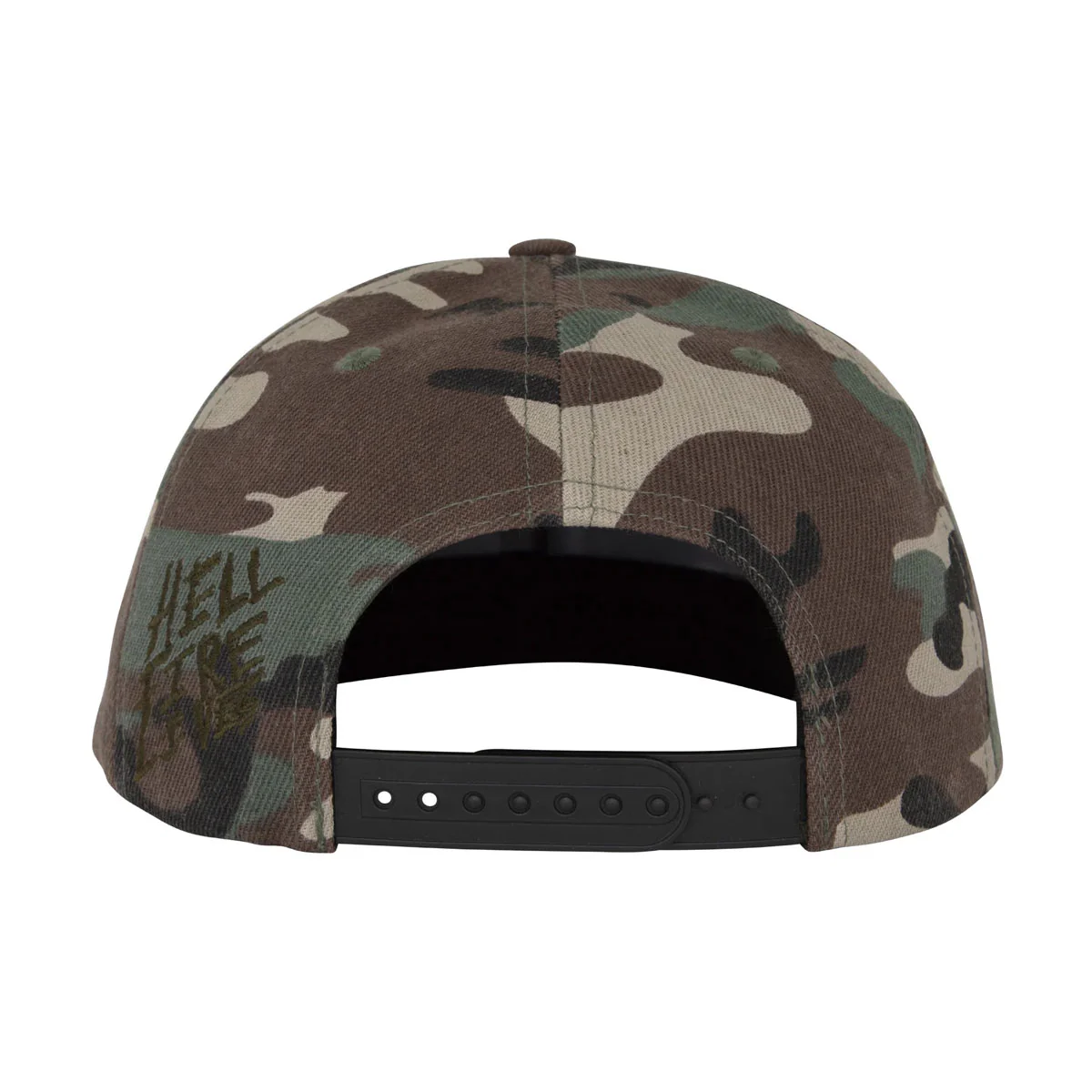 Santa Cruz x Stranger Things Hellfire Club Snapback Hat - Camo - Image 3