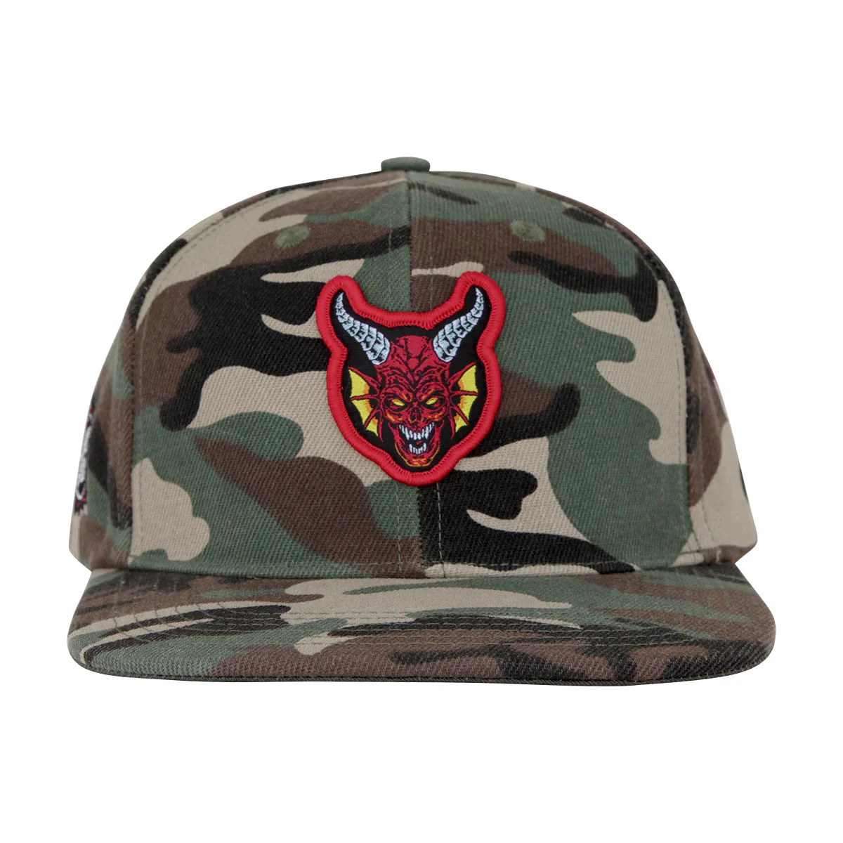 Santa Cruz x Stranger Things Hellfire Club Snapback Hat - Camo - Image 4