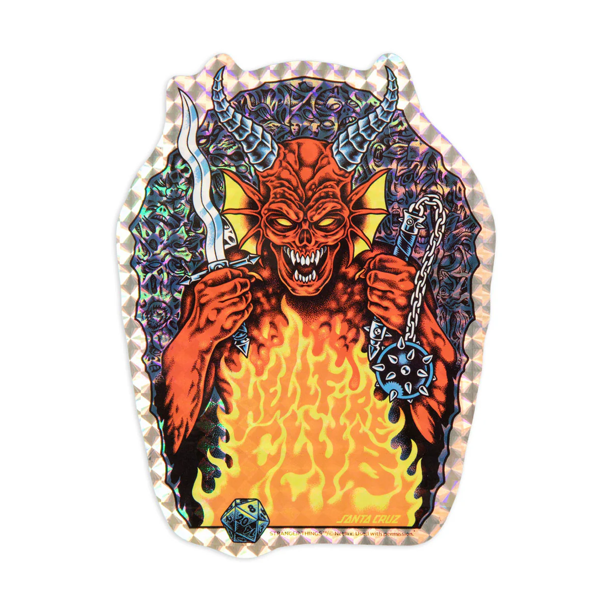 Santa Cruz x Stranger Things Knox Hellfire Pit Skateboard Deck - Glow In The Dark - 10.07" - Image 5