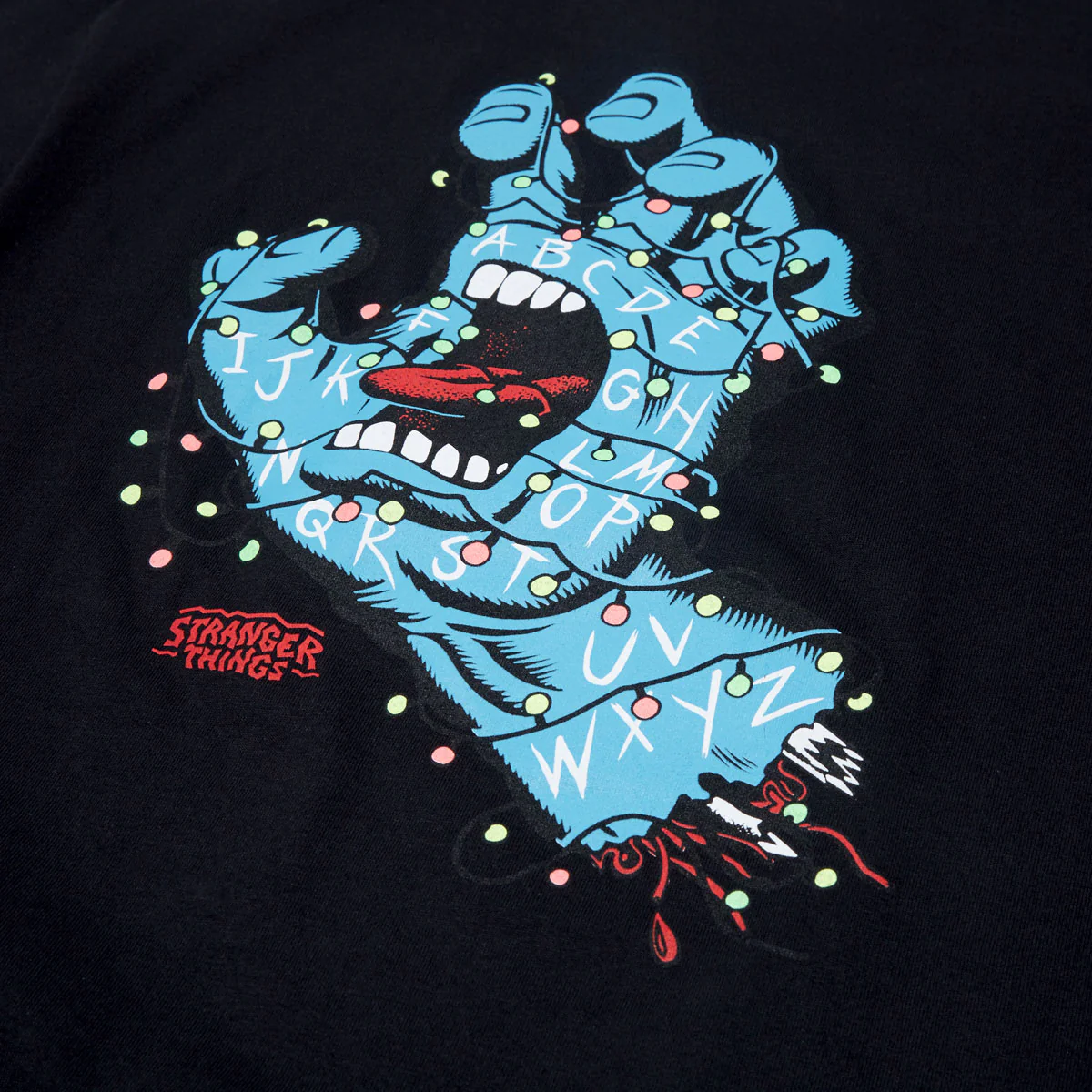 Santa Cruz x Stranger Things Screaming Lights T-Shirt - Black - Image 3
