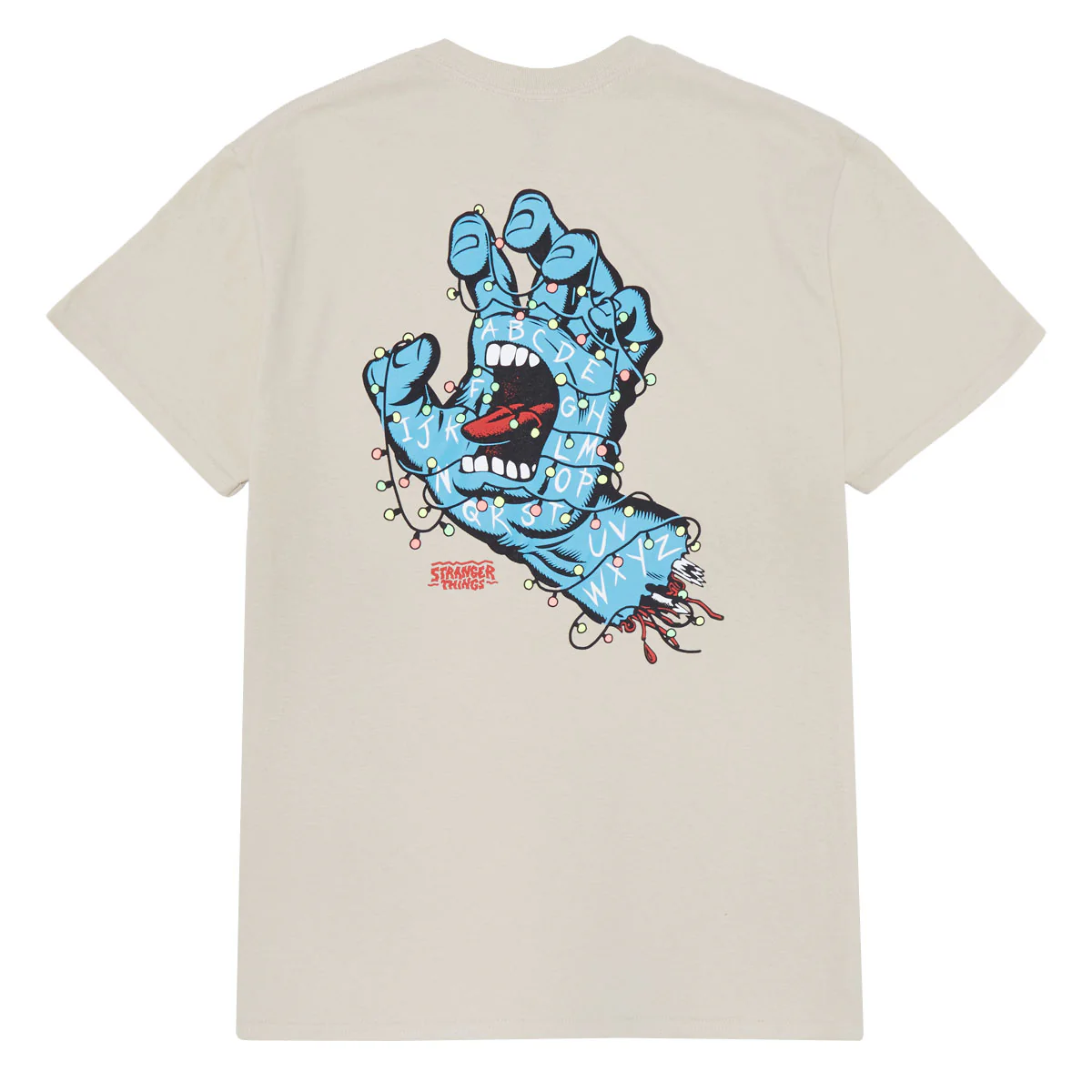 Santa Cruz x Stranger Things Screaming Lights T-Shirt - Sand - Image 2