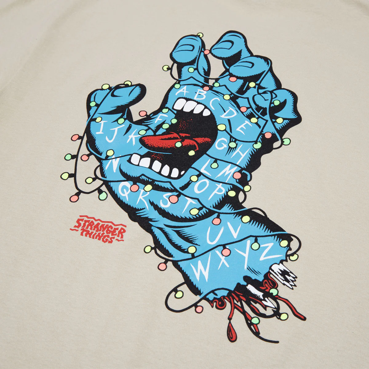 Santa Cruz x Stranger Things Screaming Lights T-Shirt - Sand - Image 3