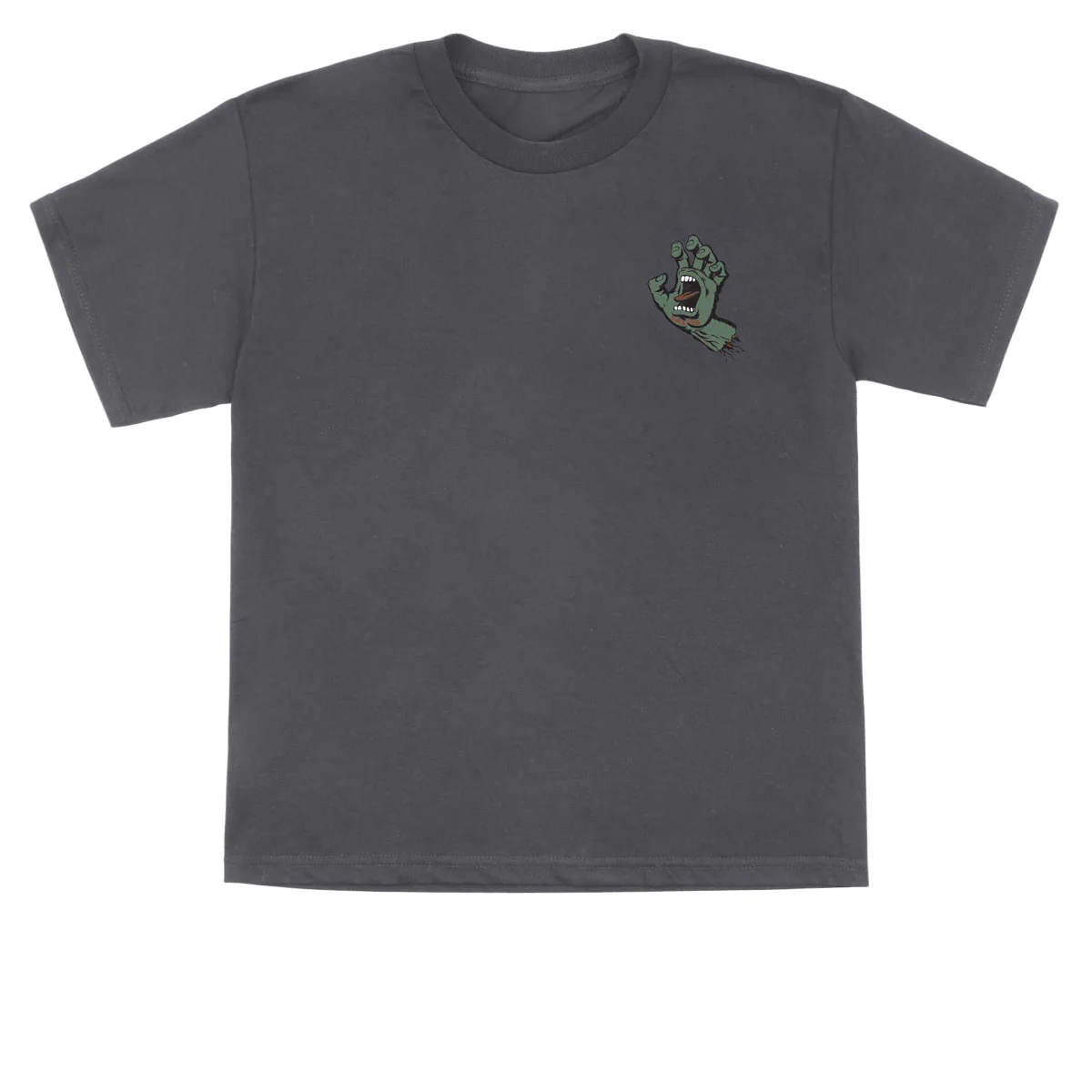 Santa Cruz Youth Screaming Hand T-Shirt - Charcoal/Moss - Image 2