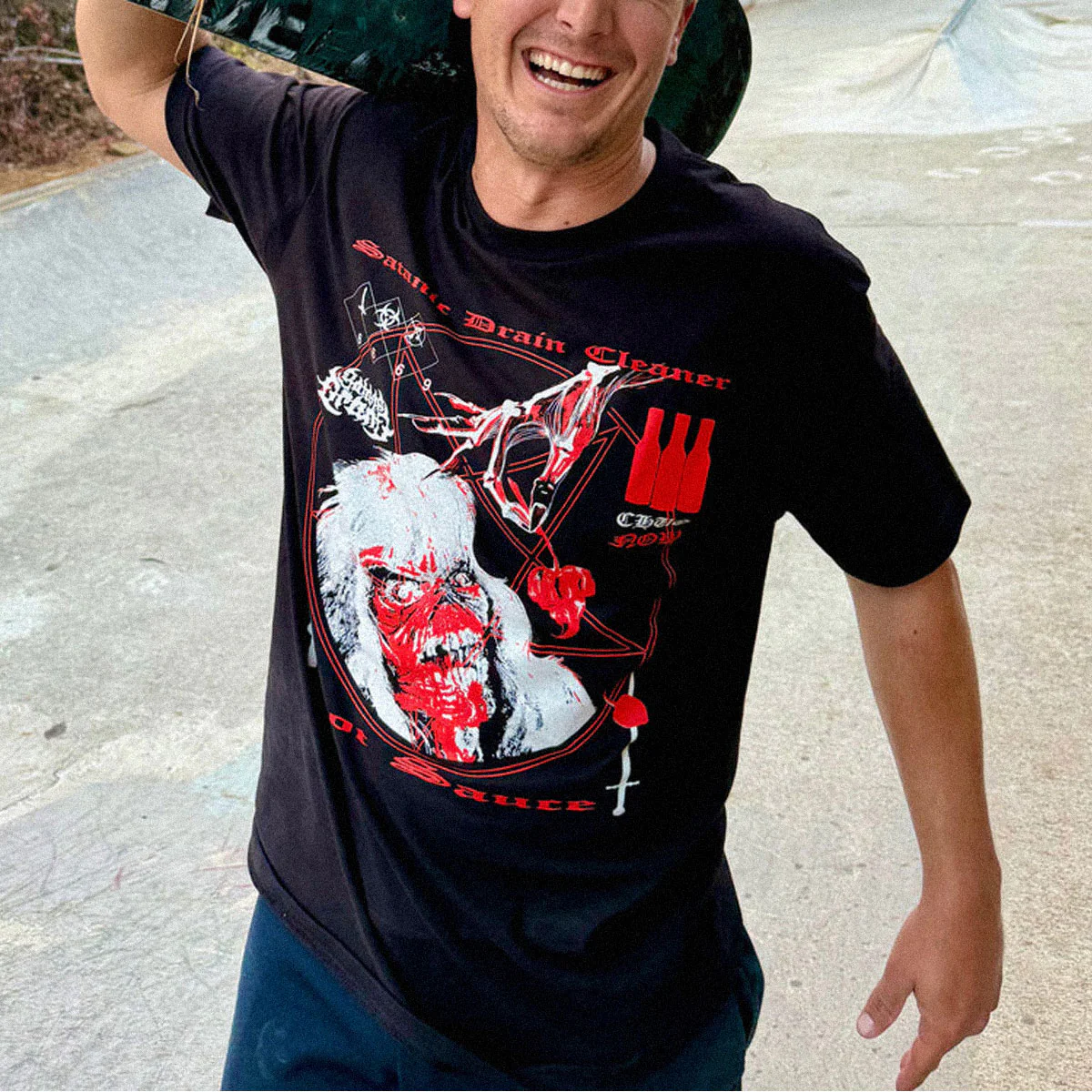 Satan's Drano Tweaker Eddie T-Shirt - Black - Image 3