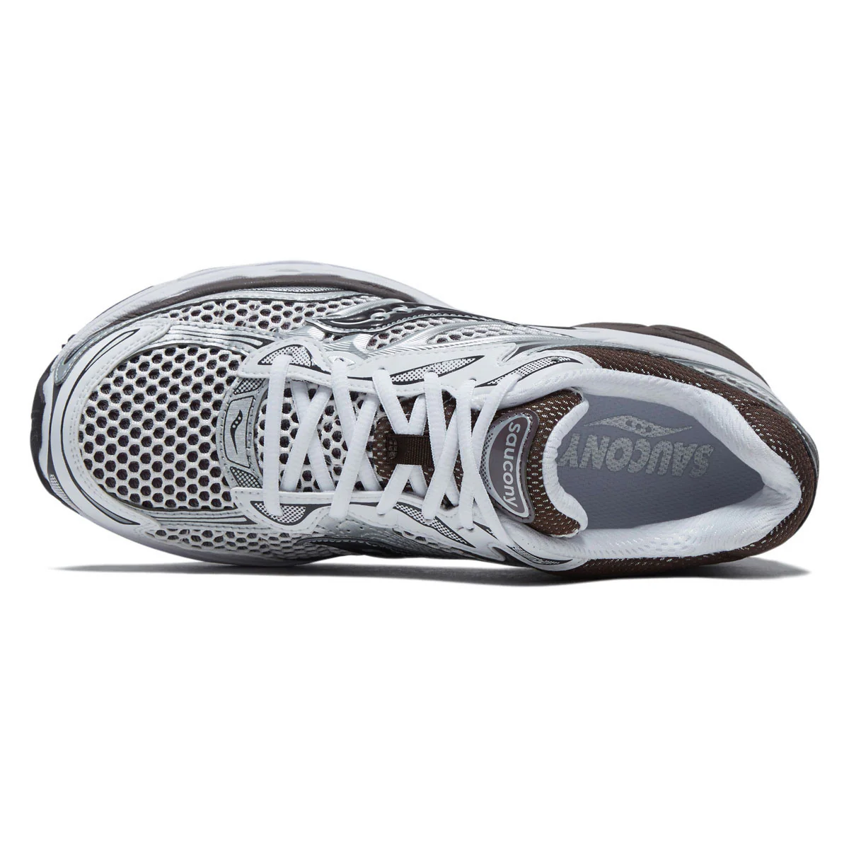 Saucony Progrid Omni 9 Shoes - White/Brown - Image 3
