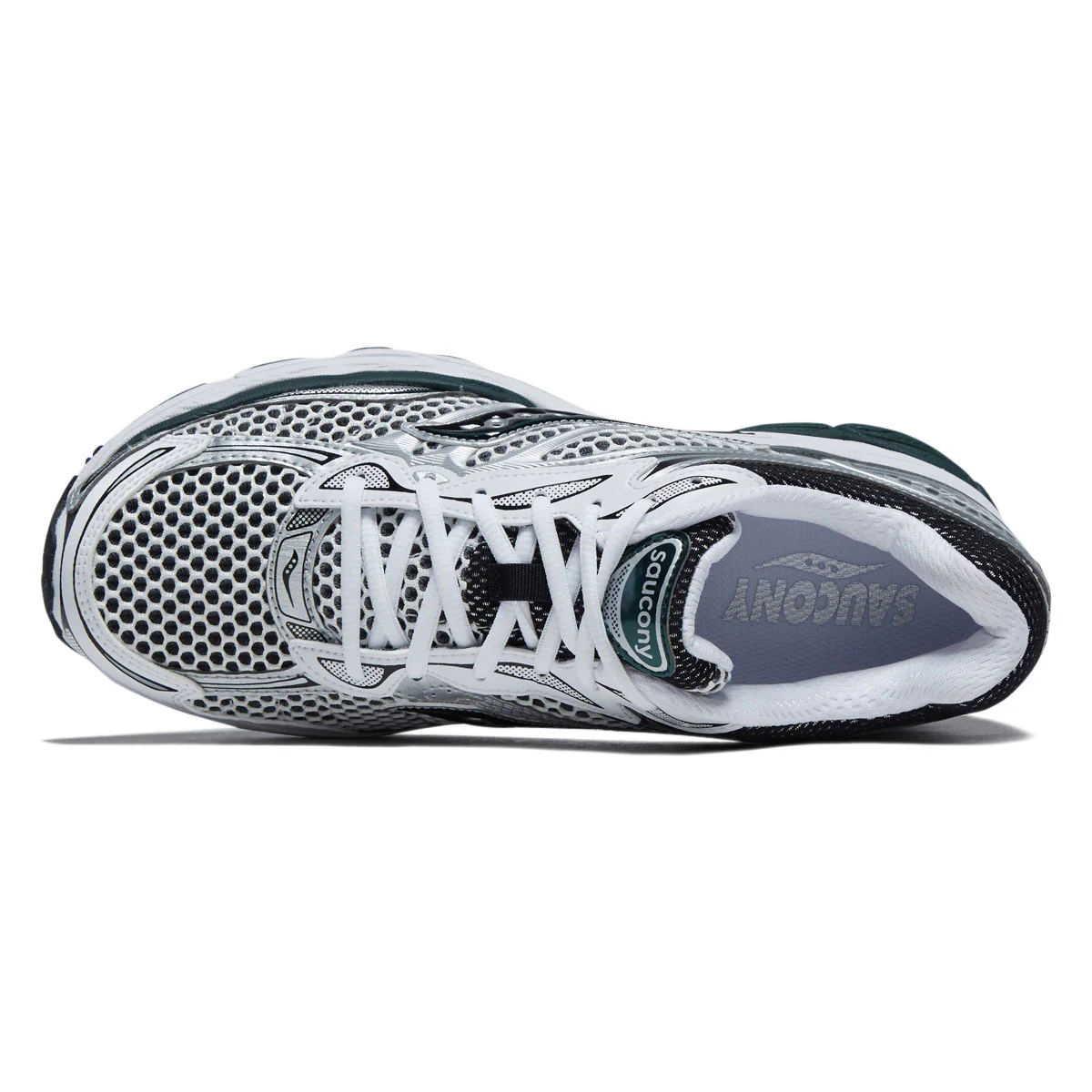 Saucony Progrid Omni 9 Shoes - White/Pine Green - Image 3