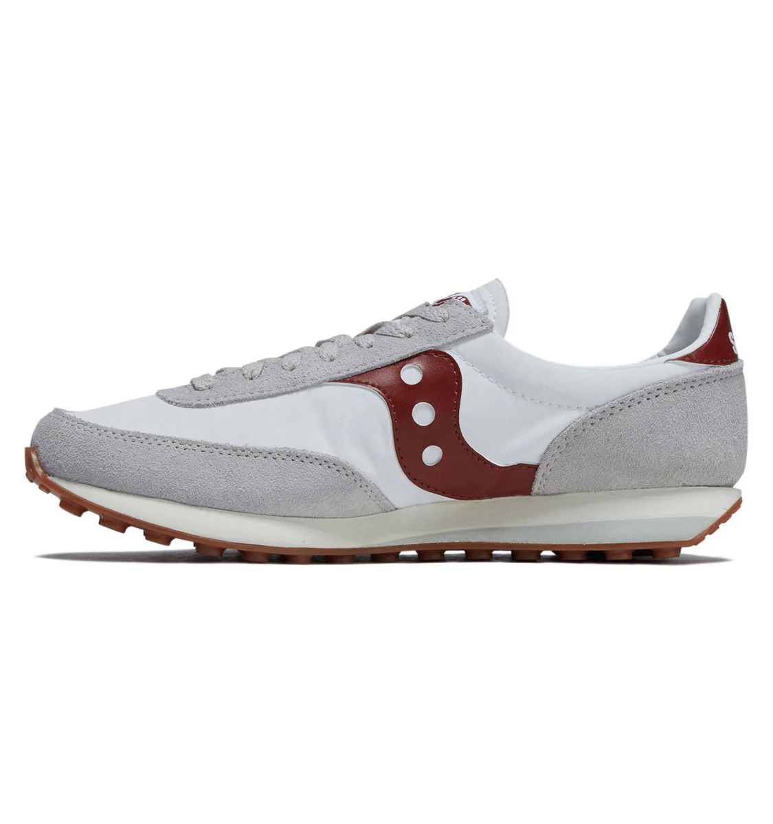 Saucony Trainer 80 Shoes - White/Maroon - Image 2