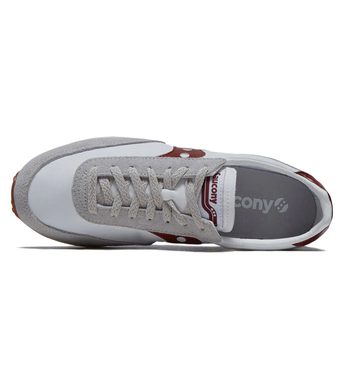 Saucony Trainer 80 Shoes - White/Maroon - Image 3