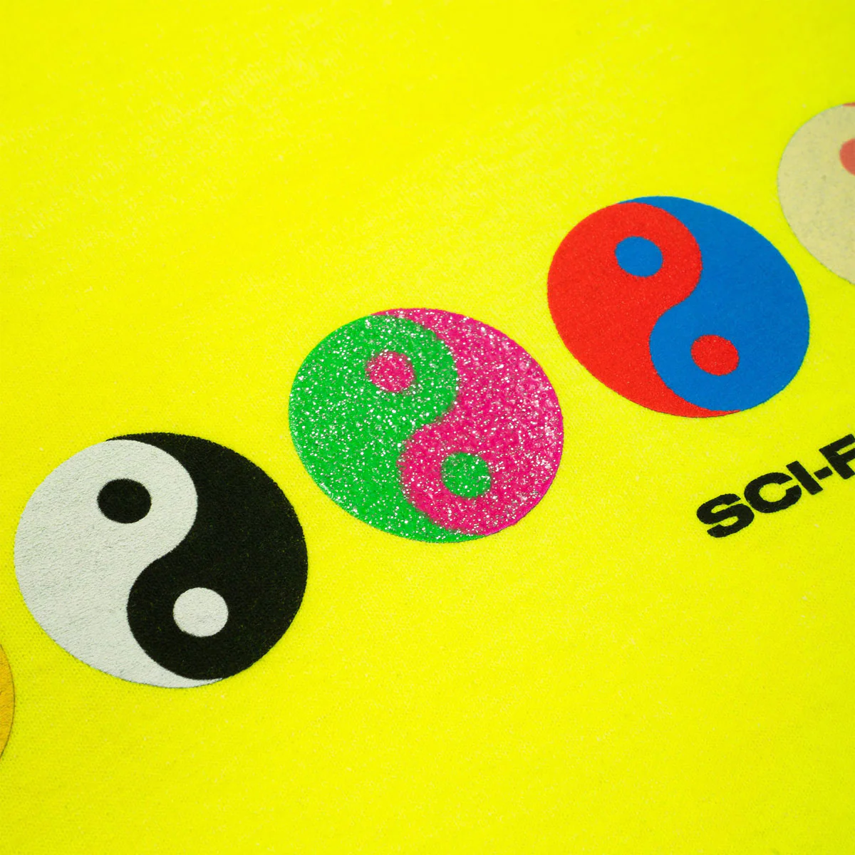 Sci-Fi Fantasy Yin Yang T-Shirt - Safety Green - Image 3