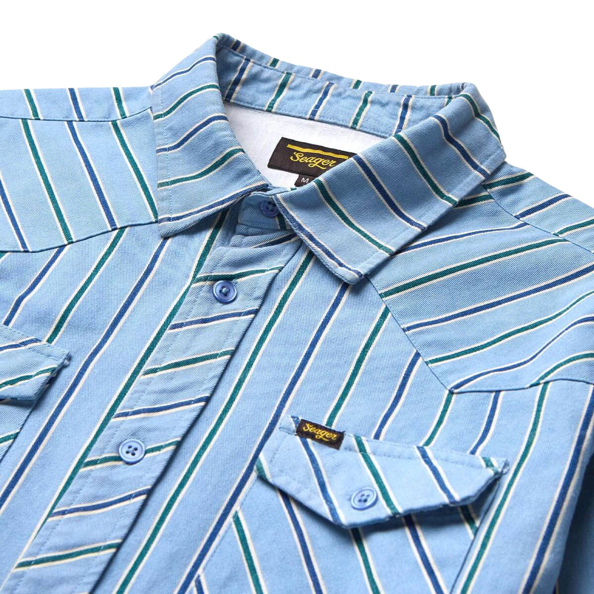 Seager Amarillo Long Sleeve Shirt - Steel Blue Stripe - Image 3
