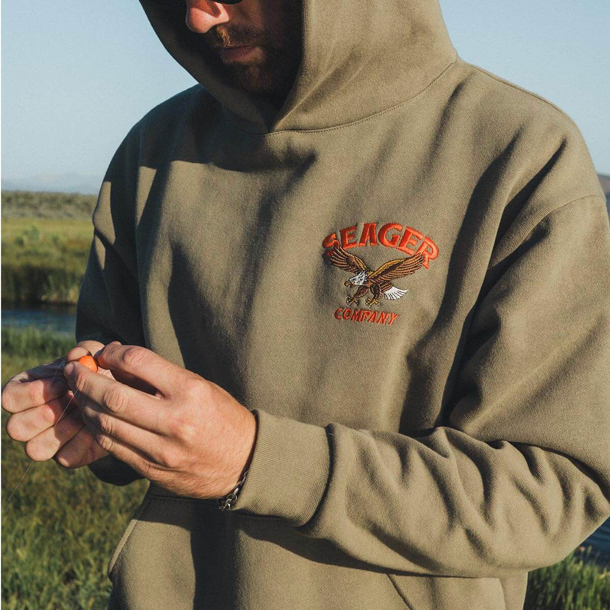 Seager Bradley Hoodie - Olive - Image 3