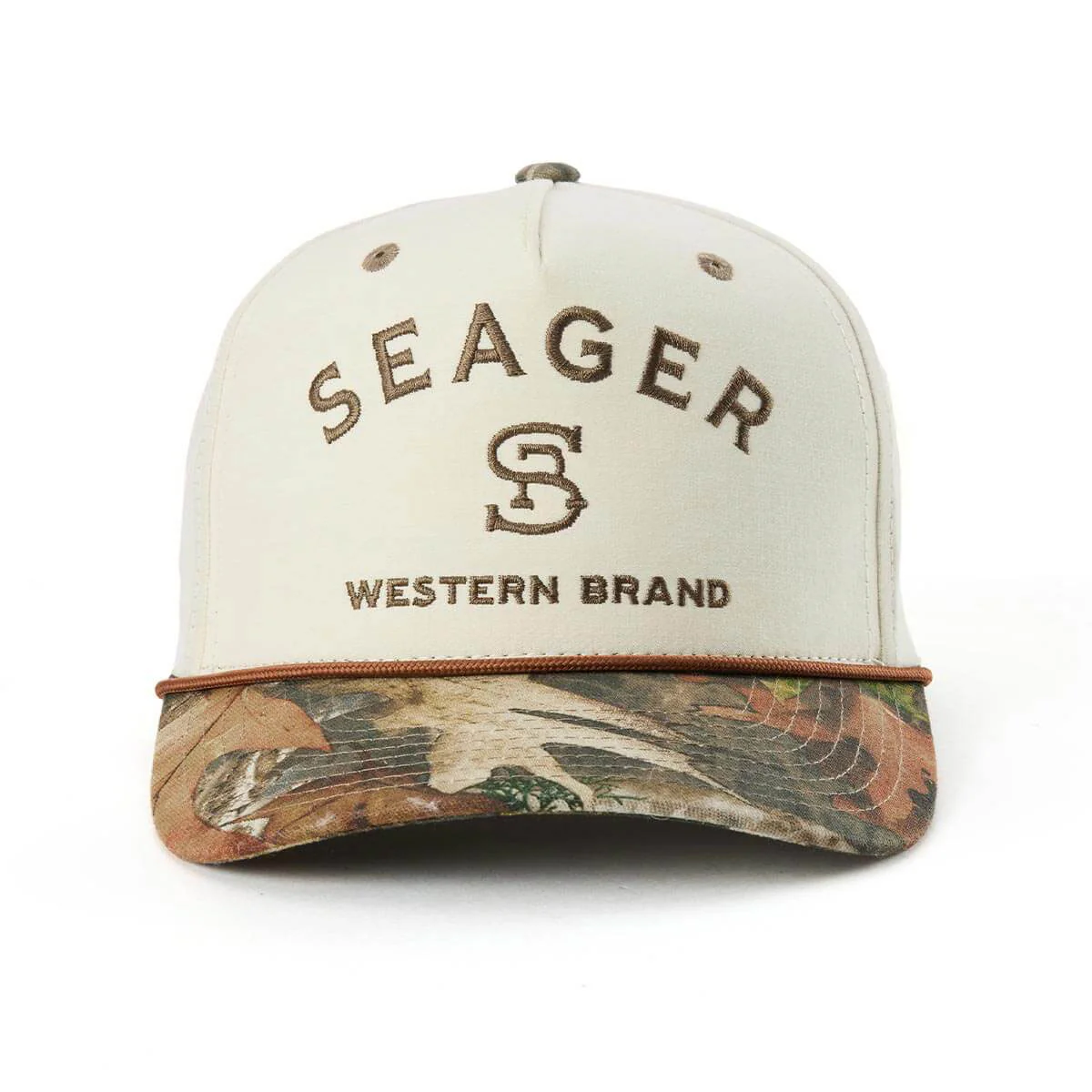Seager Branded Snapback Hat - Cream/Camo - Image 3