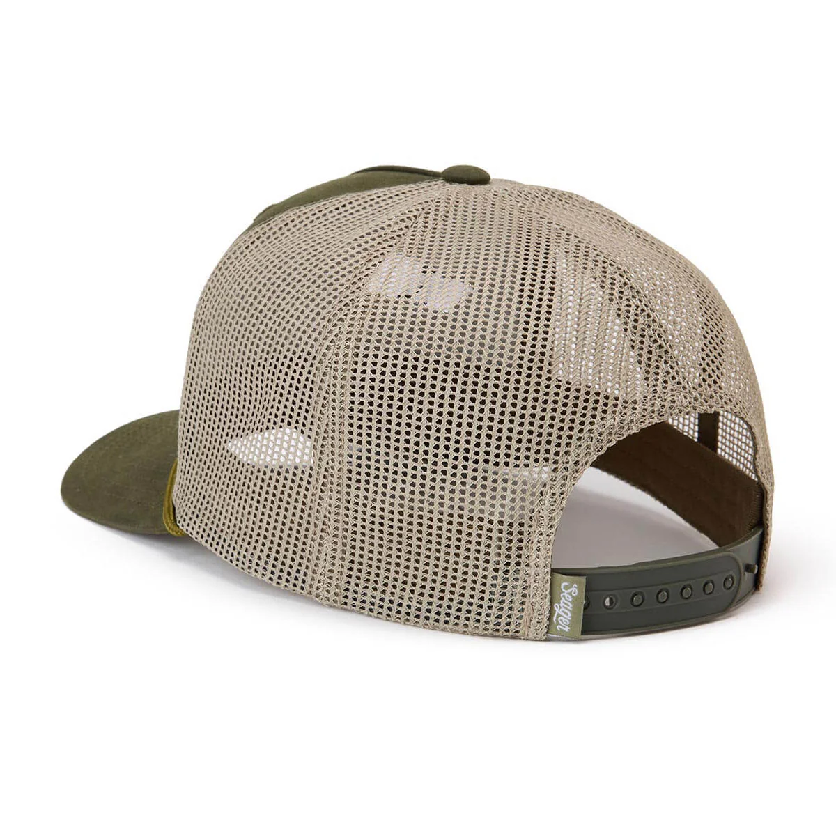 Seager Branded Trucker Snapback Hat - Green Waxed Canvas - Image 2