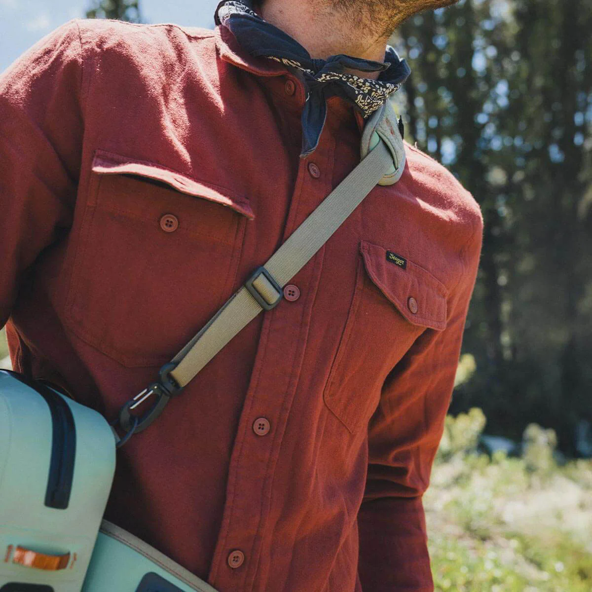 Seager Calico Flannel Solid Shirt - Red Rock - Image 5