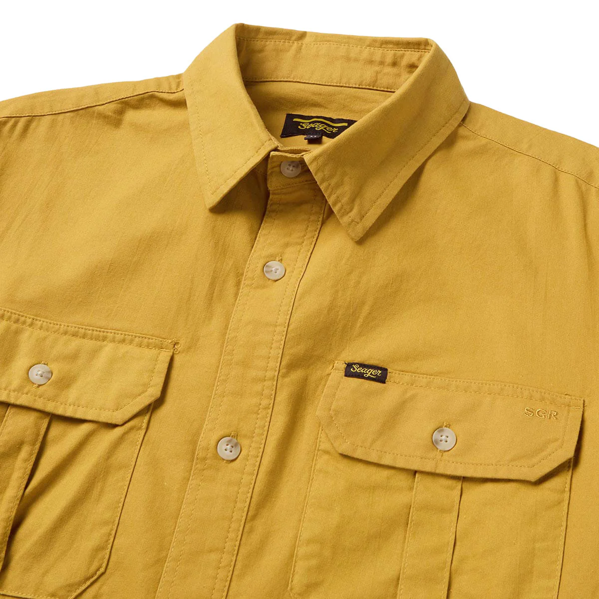 Seager Chief Long Sleeve Over Shirt - Washed Amber Gold - Image 3