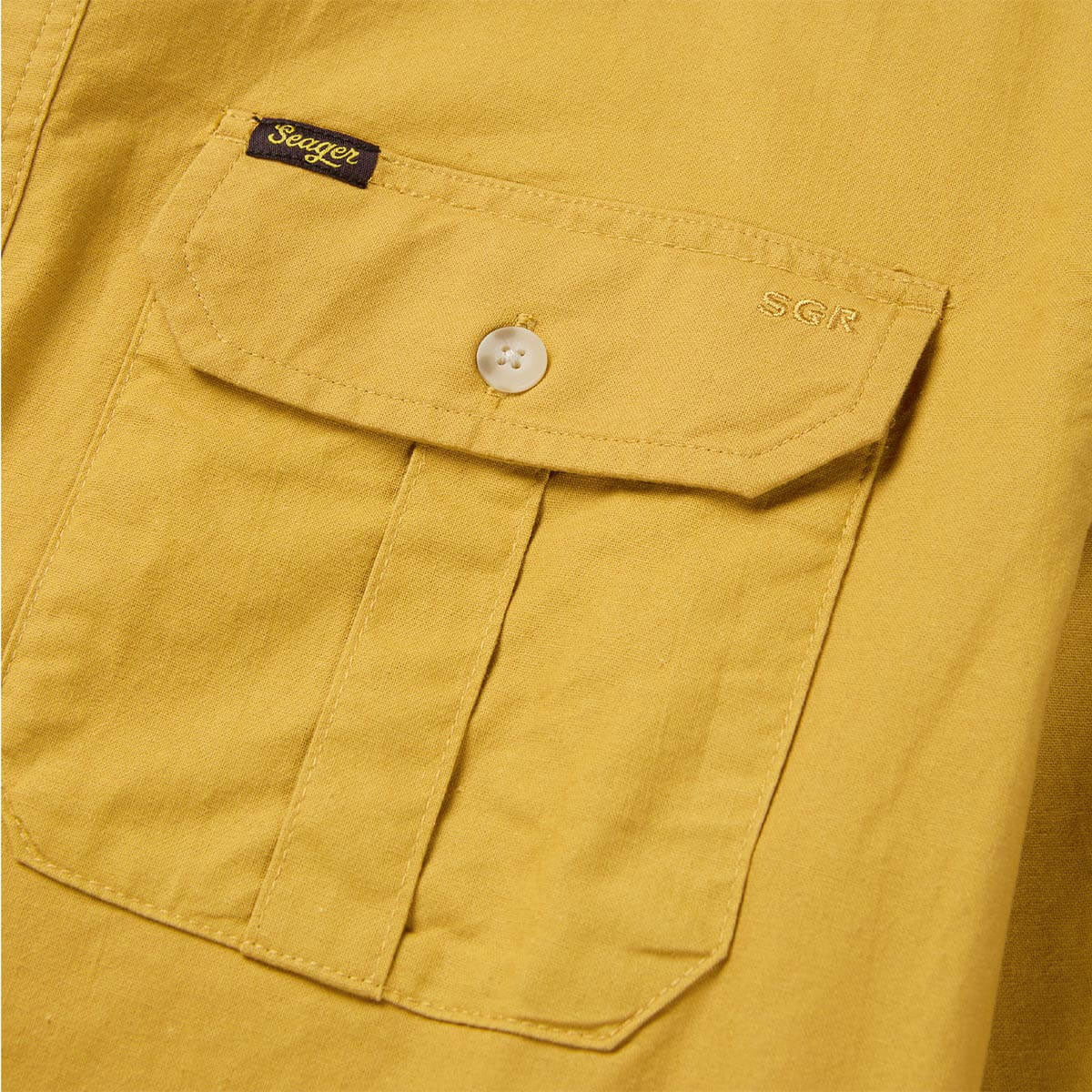 Seager Chief Long Sleeve Over Shirt - Washed Amber Gold - Image 5