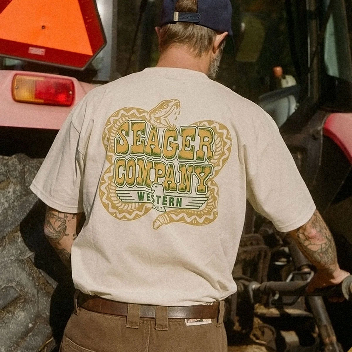 Seager Rattler T-Shirt - Vintage White - Image 4