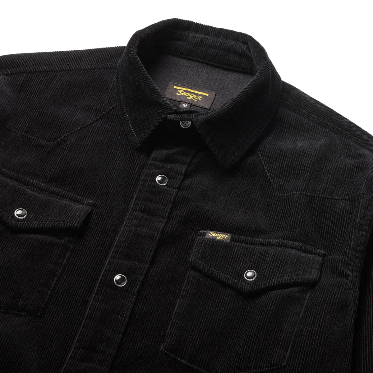 Seager Reagan Long Sleeve Pearl Snap Corduroy Shirt - Black - Image 2