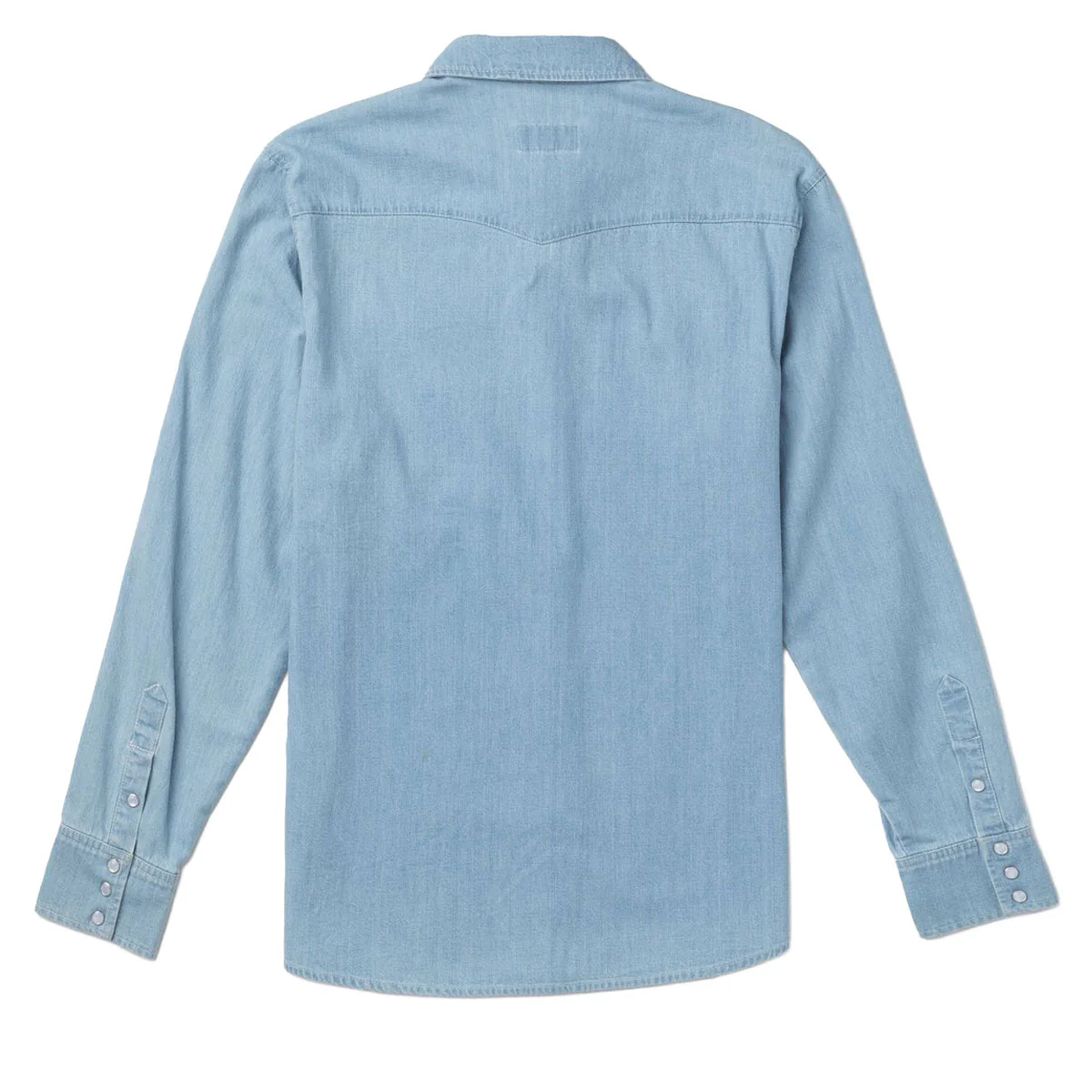 Seager Reagan Long Sleeve Pearl Snap Shirt - Light Wash - Image 3