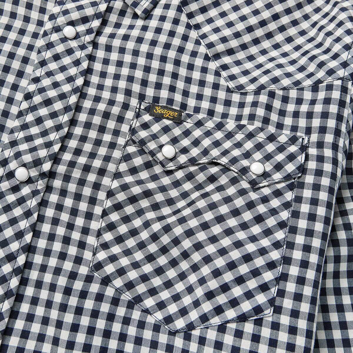 Seager Sawtoof Long Sleeve Shirt - Blue Check - Image 3