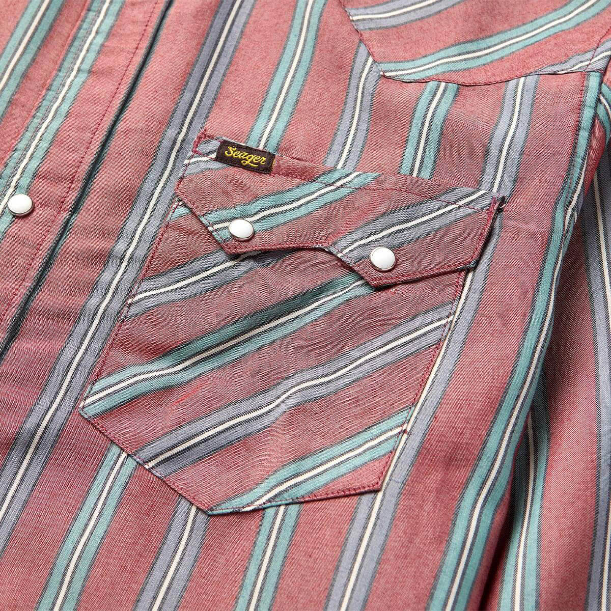 Seager Sawtoof Long Sleeve Shirt - Red Rock Stripe - Image 3