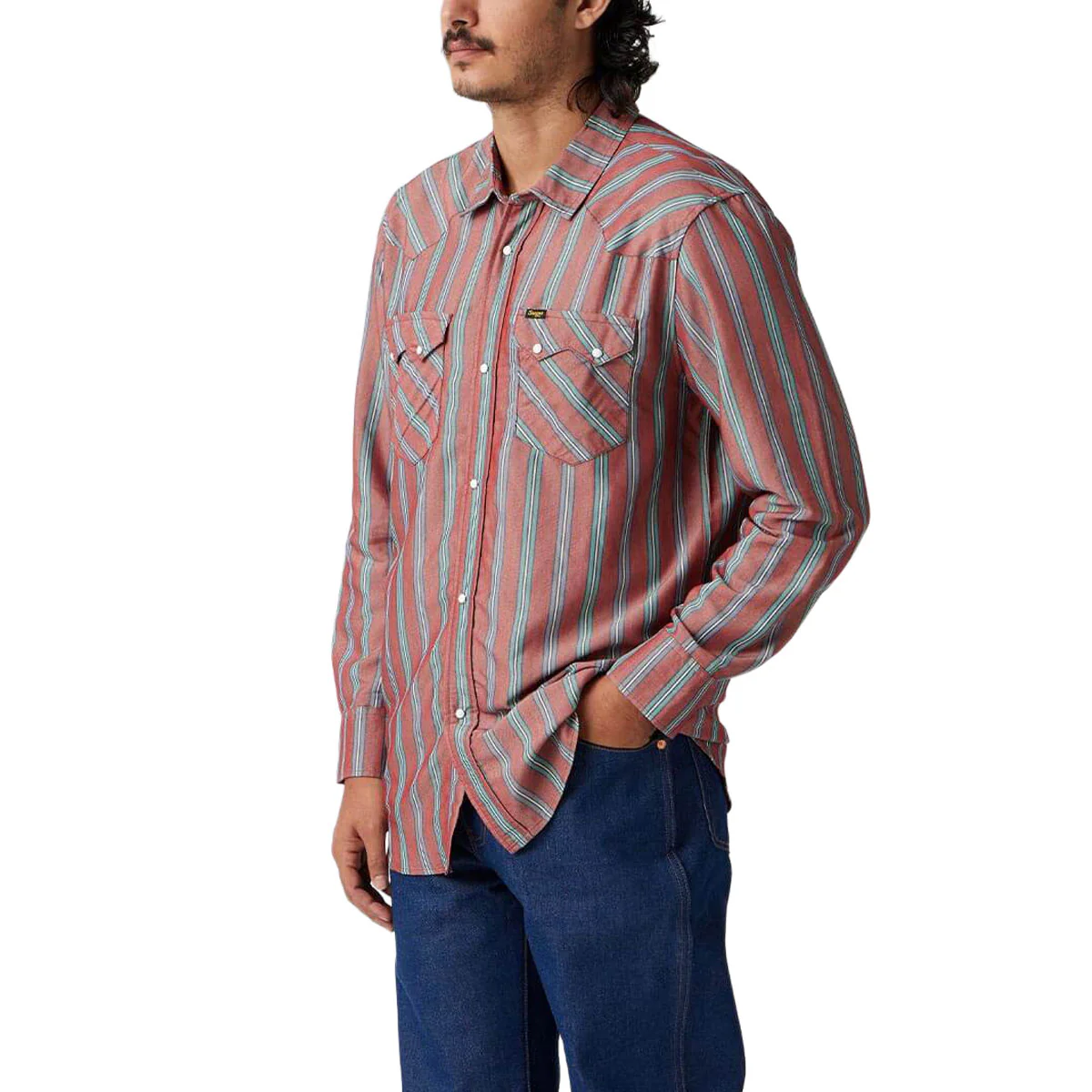 Seager Sawtoof Long Sleeve Shirt - Red Rock Stripe - Image 5