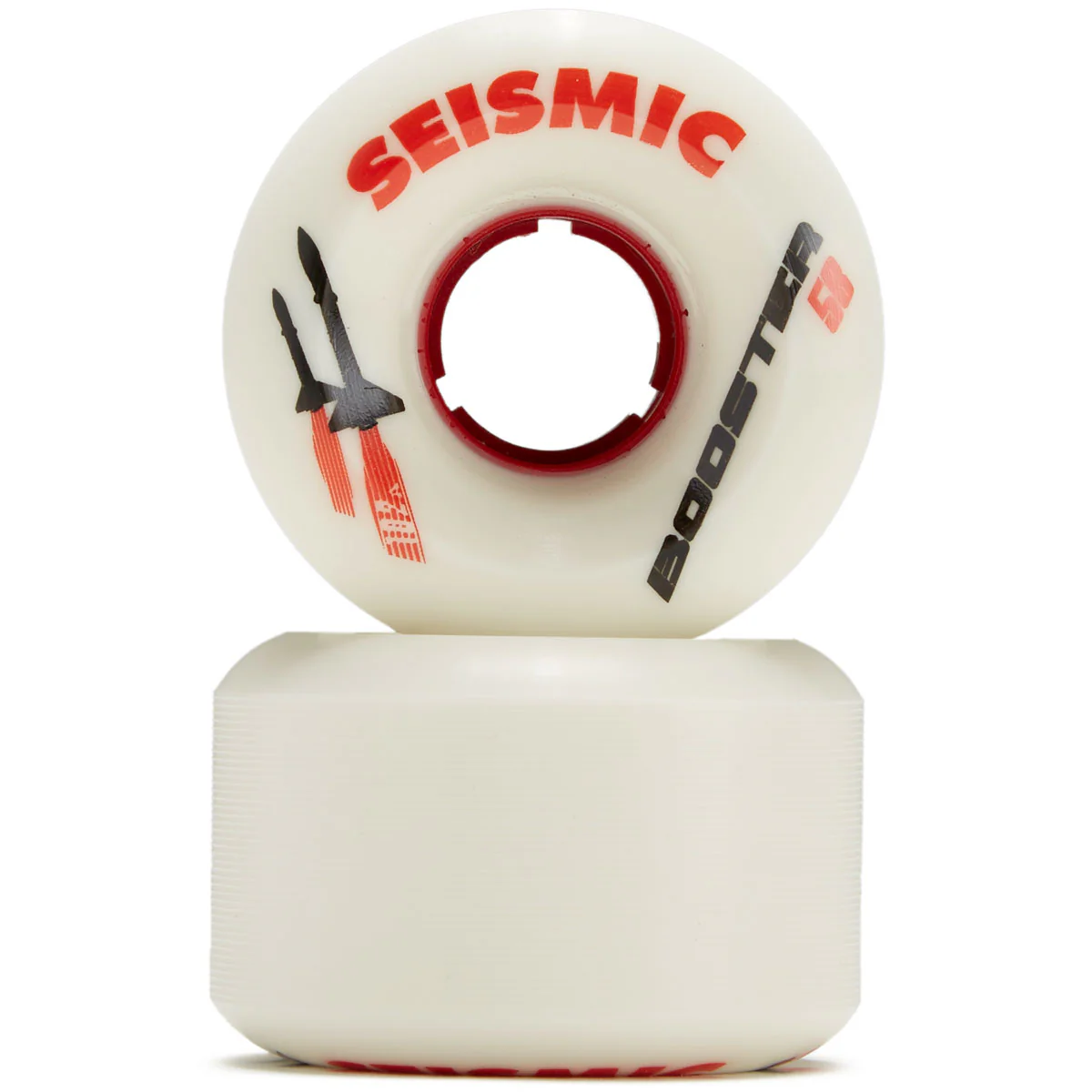 Seismic Booster 102a Longboard Wheels - White/Red - 58mm - Image 2