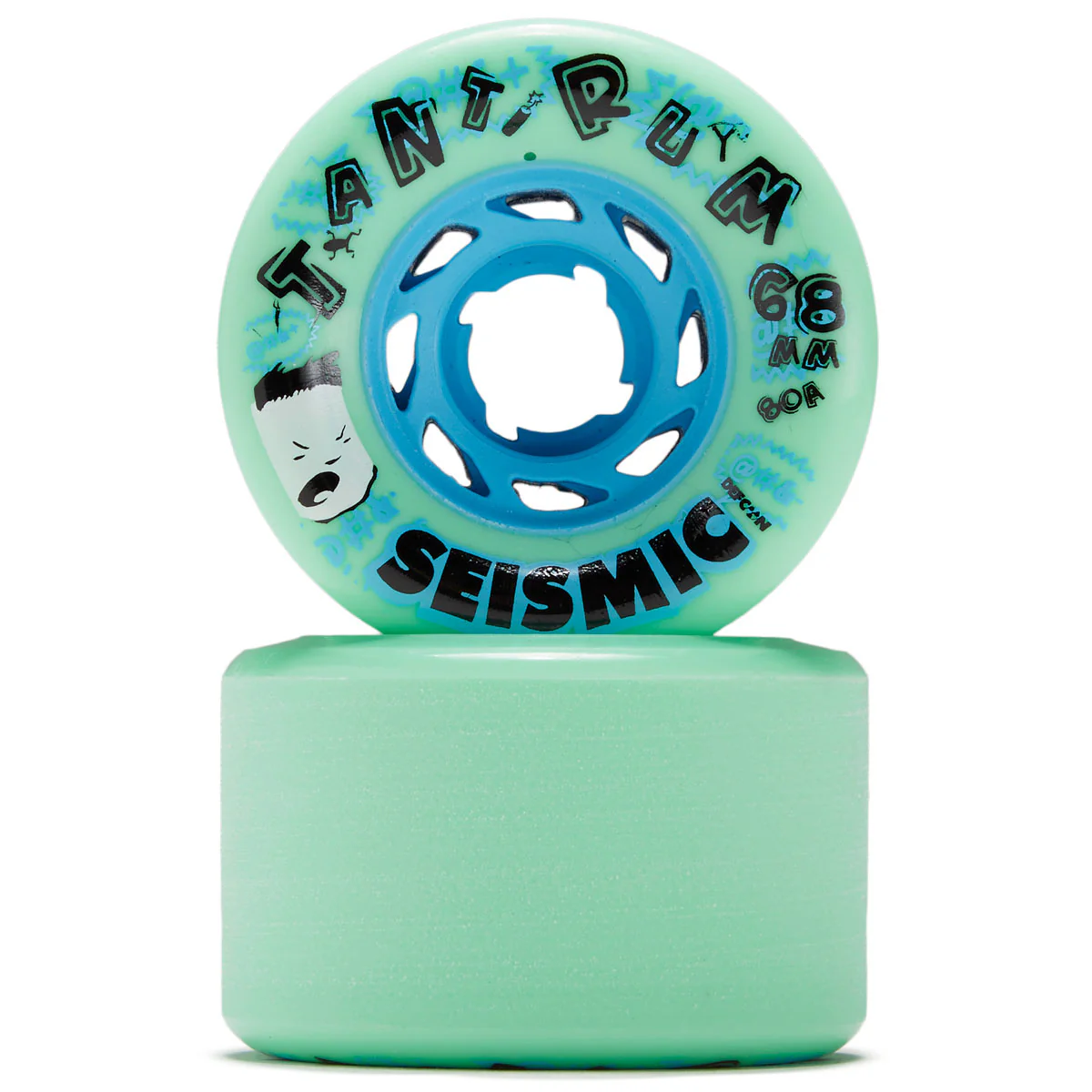 Seismic Tantrum 80a Longboard Wheels - Mint - 68mm - Image 2