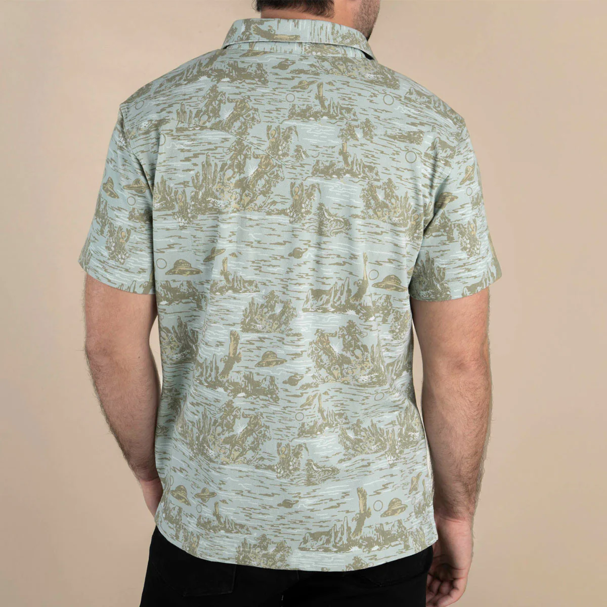 Sendero Cantina Polo Shirt - Desert Abduction Print - Image 3