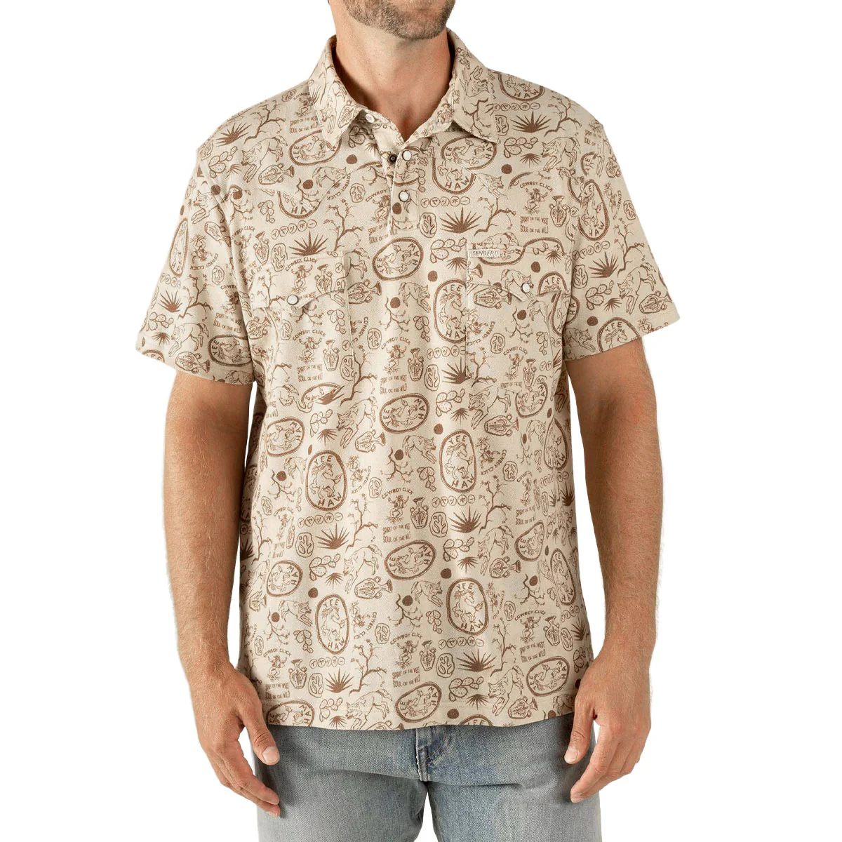 Sendero Cantina Polo Shirt - Haw Yee Tan Print - Image 2