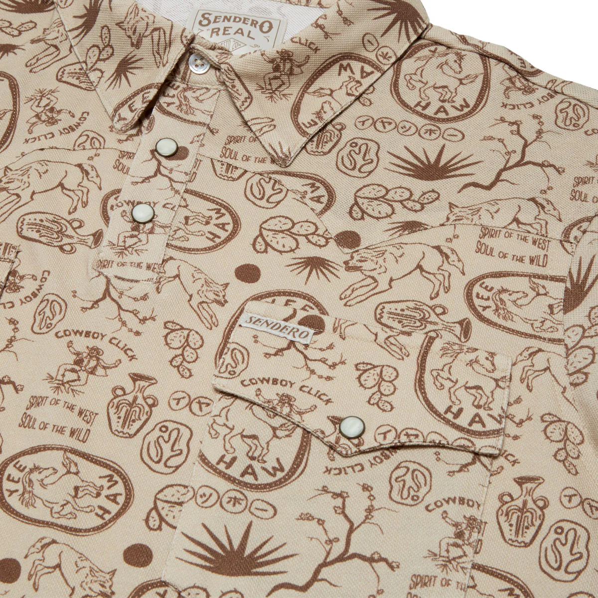 Sendero Cantina Polo Shirt - Haw Yee Tan Print - Image 4