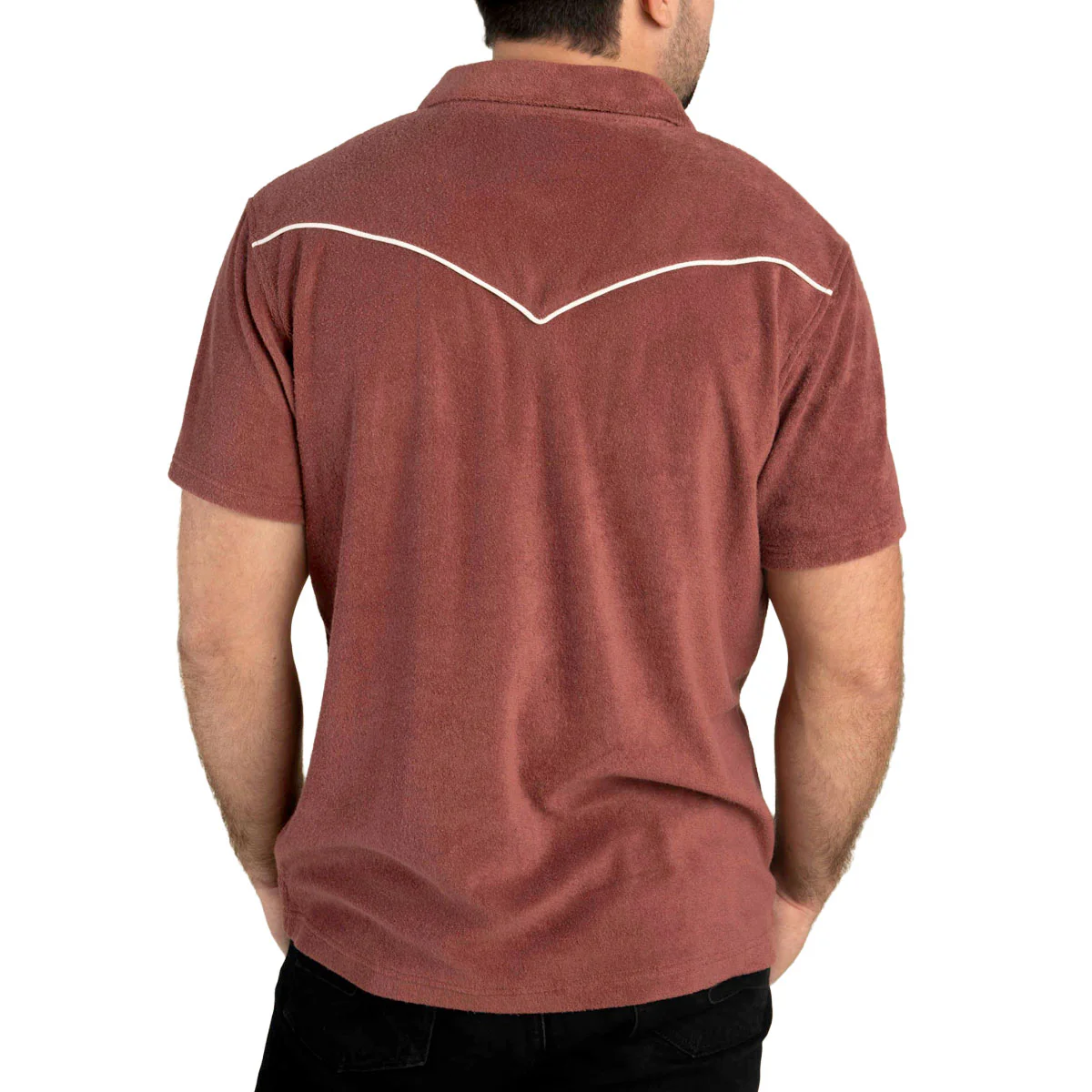 Sendero Cantina Terry Polo Shirt - Mahogony - Image 3