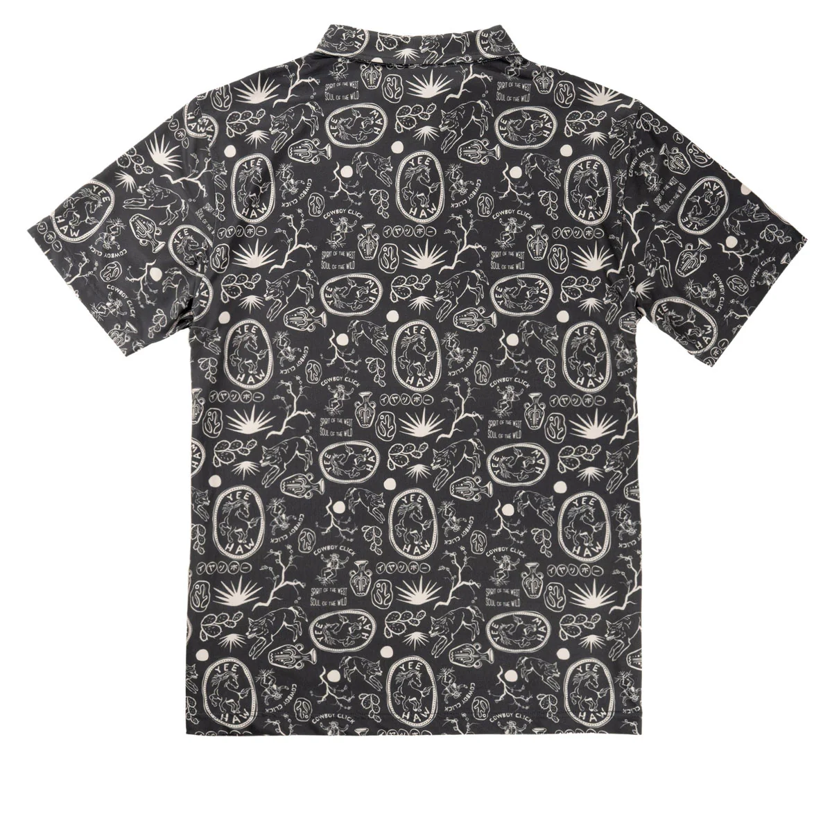 Sendero High Noon Performance Polo Shirt - Haw Yee Print Charcoal - Image 4