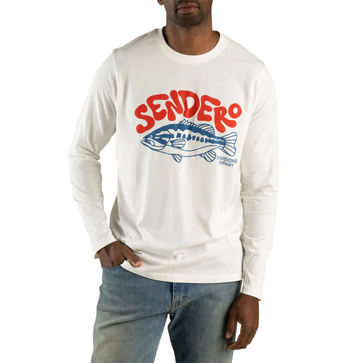 Sendero Lunker Long Sleeve T-Shirt - Vintage White - Image 2