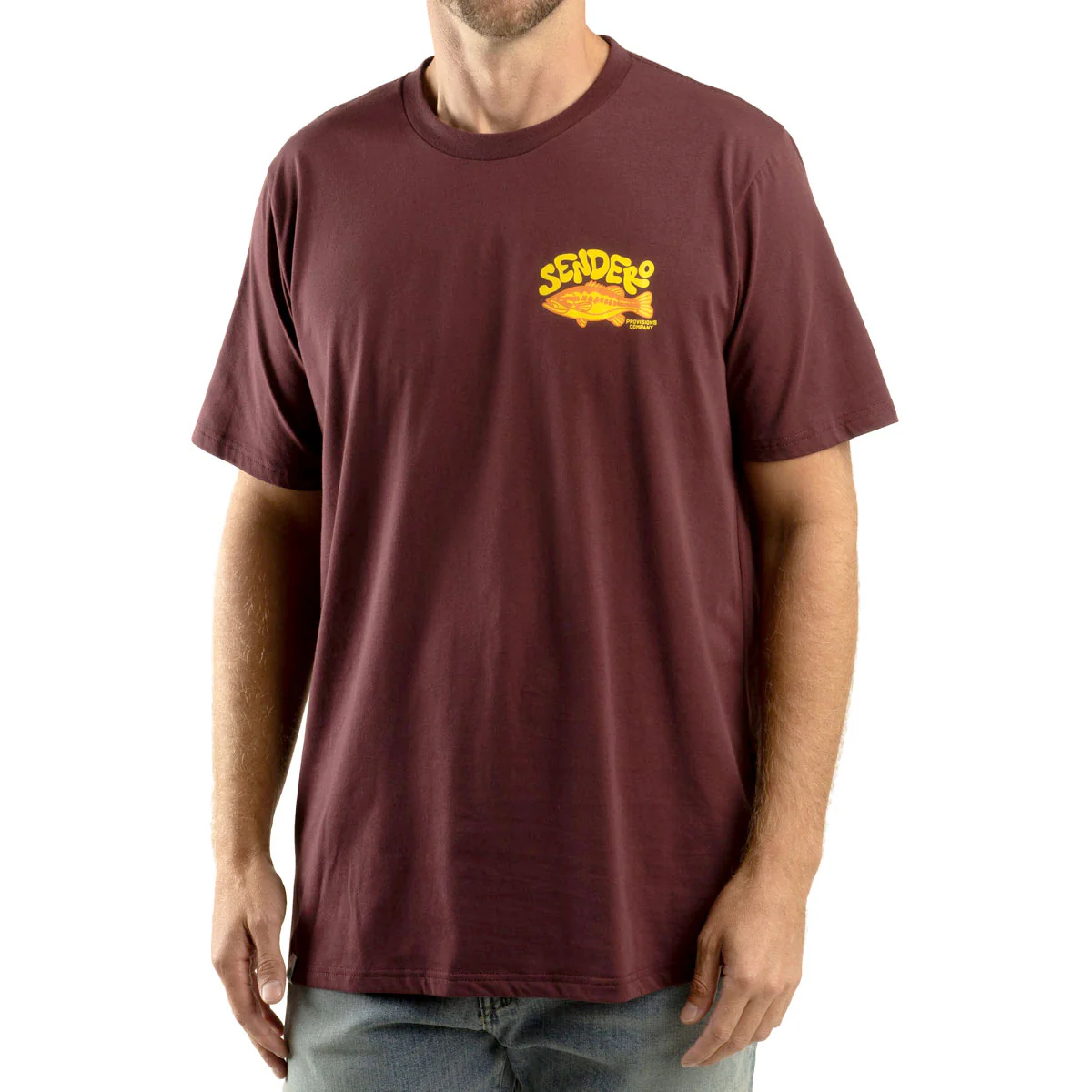 Sendero Lunker T-Shirt - Burgundy - Image 2