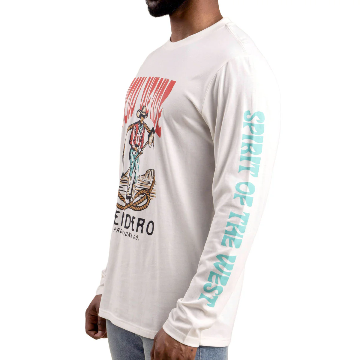 Sendero Stick Horse Long Sleeve T-Shirt - Vintage White - Image 4